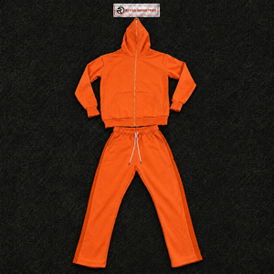 Conjunto Deportivo Premium Naranja para Hombre, Sudadera con Cremallera Completa y Pantalones Jogger, Estilo Casual Oversize, Ropa Deportiva para Gimnasio y Entrenamiento - Product Image 5