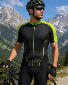 Maillot de cyclisme à manches courtes pour homme, bleu et blanc, maillot de vélo personnalisé par sublimation, respirant et à séchage rapide, maillot de course sur route - Product Image 5