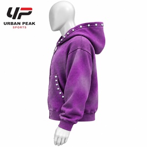 Sweat à capuche polyvalent pour homme avec strass, effet cristal décoratif, coupe confortable et design élégant pour tenues décontractées - Product Image 4