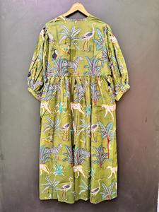 Robe midi en coton imprimé pour femmes, vente à l'exportation, belle, décontractée, naturelle, pour les vacances, les fêtes, le quotidien, confortable - Product Image 2