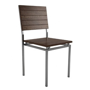 알루미늄 다리가있는 단단한 티크 나무 의자 레스토랑 식당 및 야외 가구를 위해 설계된 현대적인 미니멀리스트 의자 - Product Image 1