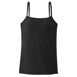 Camisetas sin mangas de poliéster suave para mujer con logo frontal, color liso, sin cuello, transpirables, de punto, para uso casual, en negro, gris y blanco. - Product Image 2