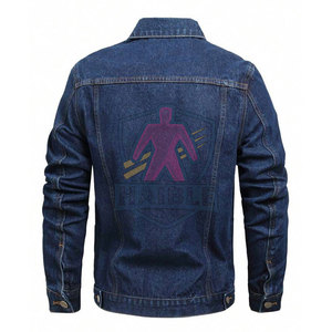 เสื้อแจ็คเก็ตยีนส์ผู้ชายแฟชั่น โลโก้ด้านหน้า ระบายอากาศ แห้งเร็ว ผ้าฝ้าย 100% กันลม ขายดี เสื้อแจ็คเก็ตฤดูหนาว - Product Image 2