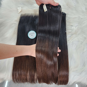 Vietnamese Virgin Remy Hair Extensions Machine Double Weft Raw 8-30 Inches Bone Straight Loose <b>Deep</b> <b>Wave</b> <b>Wig</b> - Product Image 3