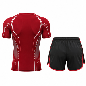 Ensemble de vêtements de sport pour homme, t-shirt de course avec short de sport, entraînement en salle de sport, fitness, vêtements de performance à séchage rapide - Product Image 2