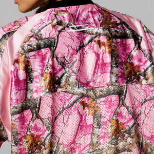 Camiseta de fútbol americano de poliéster rosa camuflaje retro oversize personalizada, estilo streetwear, venta al por mayor, de malla holgada - Product Image 6