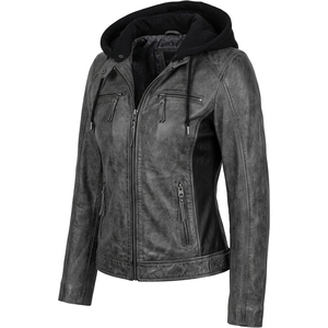 Chaqueta con Capucha de Cuero Genuino Marrón para Hombre, Invierno, Casual, Cierre Completo, Transpirable, Teñido Liso, Personalizable, OEM, Venta al Por Mayor - Product Image 6