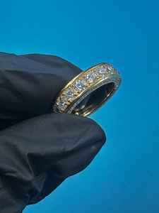 Bague éternelle ronde en moissanite pour femme, en argent 925 plaqué or, bijoux pour cadeau de mariage, anniversaires et fêtes - Product Image 5