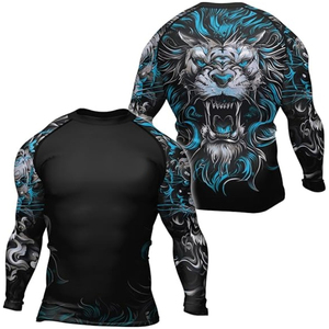<b>Man's</b> Custom Sublimated <b>Men's</b> Rash Guard <b>Compression</b> MMA Design with Anti-UV & Breathable Features Washed Technics - Product Image 1
