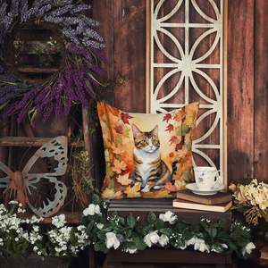 American Polydactyl <b>Cat</b> Fall Leaves Decorative Pillow 18Hx18W Machine Washable for Indoor & Outdoor Use for <b>Couch</b> Bed & Patio - Product Image 6