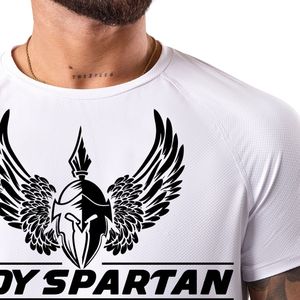 Mens <b>White</b> Performance Training T Shirt Crew Neck Short Sleeve Athletic Gym Workout Running Casual Sportswear Activewear <b>Tee</b> - Product Image 6