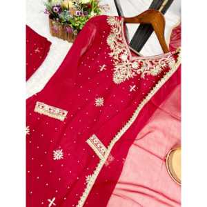 Top de fiesta para mujer de diseñador-Conjunto Plazzo y Dupatta - Product Image 4