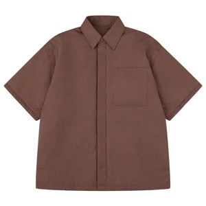 Camisa Acolchada de Manga Corta para Hombre, Corte Moderno y Holgado, Estilo Casual Urbano, Ligera, para Verano, Color Sólido, Top de Moda - Product Image 1