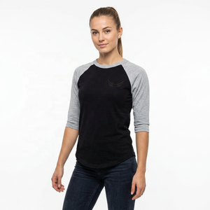 Men's <b>Black</b> Gray Raglan Sleeve T-Shirt Embossed <b>Wing</b> Logo O-Neck Casual Fit 100% Cotton Jersey Regular Length - Product Image 6