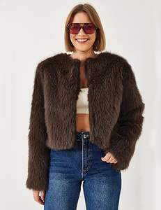 Abrigo de Piel de Zorro para Mujer, Abrigo Cálido de Invierno, Abrigos de Piel Auténtica al por Mayor para Damas - Product Image 5