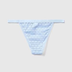 Braguitas Tanga de Cintura Media para Mujer, Rayadas, de Encaje, Sin Costuras, Tejidas, Ultrafinas, de Algodón y Fibra de Bambú, Antibacterianas, Paquete Combinado para Uso Diario - Product Image 3