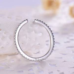<b>Open</b> Wedding Band Women Moissanite Wedding Band Space Wedding Band Matching Band <b>Open</b> Spacer <b>Ring</b> <b>Open</b> White 925 Sterling <b>Ring</b> - Product Image 4
