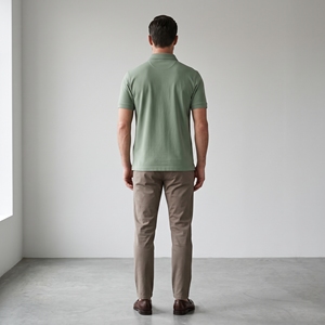 <b>Men's</b> <b>Green</b> Short Sleeve <b>Polo</b> <b>Shirt</b> Embroidered Logo Solid Casual Breathable Pique Polyester Regular Fit - Product Image 4