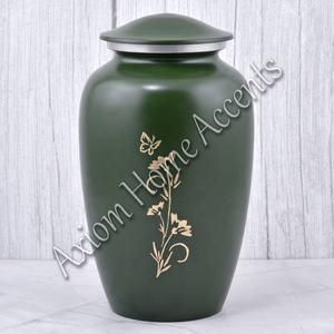 Urne funéraire sophistiquée en aluminium présentant un souvenir commémoratif au design unique fabriqué à la main par Axiom Home Accents - Product Image 2