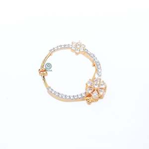 Kavya CZ Designer Nose Ring-Internally Threaded Titanium Piercing Jewelry - Product Image 4