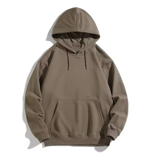Sweat à capuche molletonné épais personnalisé, coupe oversize, uni, style streetwear vintage, vente en gros à prix abordable pour hommes - Product Image 4