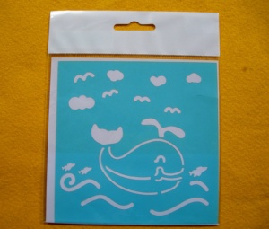 Pochoirs artistiques HC0121 |   Pochoir en plastique bleu en forme de poisson avec motif marin pour les arts et l'artisanat - Product Image 5