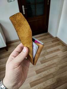 Bespoke Seamless Leather <b>Wallet</b> Custom Logo Engraved No Stitch Slim Business Card <b>Holder</b> For Brands SLW-0030 - Product Image 2