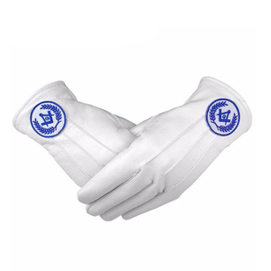 Guantes Masónicos Blancos para Ceremonias, Accesorio Formal para Uniforme, Diseñados para Rituales y Eventos de Logias Masónicas, Precio Económico, OEM - Product Image 2