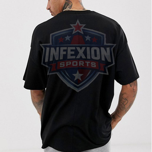 T-shirt noir surdimensionné à manches courtes pour homme Polaroid avec logo imprimé sur le devant, style décontracté, coupe jersey, col rond - Product Image 4