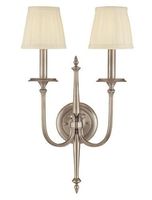 Applique murale verticale en fer forgé, style traditionnel et moderne, à deux lumières, avec abat-jour crème, luminaire décoratif d'intérieur pour mariage