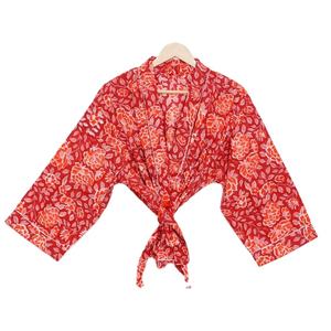 เสื้อคลุมกิโมโนผ้าฝ้ายแท้ Gown100พิมพ์ลายมือยาว,เสื้อคลุมกิโมโนผ้าฝ้ายแฮนด์เมดอินเดียญี่ปุ่นสำหรับผู้หญิง - Product Image 5