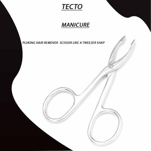 2 pinces à épiler pour sourcils avec manche ciseaux, pointe plate droite en acier inoxydable, pour l'épilation et l'entretien des poils du visage - Product Image 2