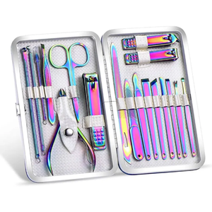 Professional New High Quality Luxurious Lightweight Manicure Pedicure Kit Travel Case Stainless Steel <b>Nail</b> Care <b>Tools</b> 5 1 Infant - Product Image 3