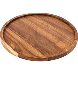 Plateau de rangement rectangulaire en bois 50 cm, finition vernie, design minimaliste, compatible lave-vaisselle, multifonction, individuel pour table, pour boissons - Product Image 1