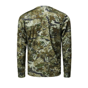 T-shirt camouflage à manches longues pour homme, col rond, coupe classique, séchage rapide, 100 % polyester tricoté, imprimé décontracté - Product Image 3