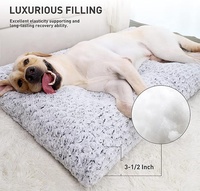 Coussin de cage pour chien en peluche lavable, antidérapant, pour chiens de grande, moyenne et petite taille