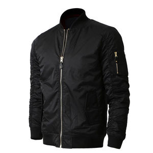 Wholesale OEM Services Custom <b>Black</b> Color Full Zip Water Resistant Bomber Jacket For <b>Men</b> Biker Outside Motorcycle Bomber Jackets - Product Image 6