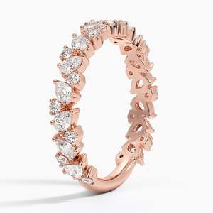 Lab Grown Diamond IGI Certified Eternity Band 14K Rose Gold Pear Cut Wedding Ring Full Band Women's Anniversary Engagement Gift - Product Image 1