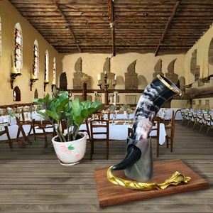 Corne à boire en corne de buffle, imperméable, faite à la main, décoration moderne pour la maison - Product Image 1