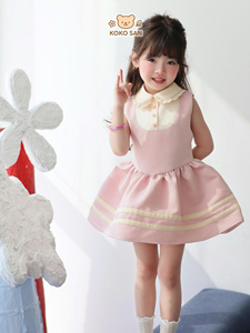 Girls Sleeveless Polo Collar Dress Pleated Skirt Casual Summer Kids Dress Koko San No.13 at Good Price from Koko San - Product Image 5