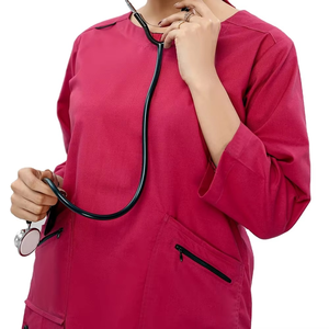 Unisex Stand-Collar Sleeveless Operating Room Dress Nurse Doctor <b>Scrub</b> Top Set Beauty Spa Hospital Use Separate Work Gown - Product Image 5
