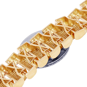 Popular Hot Sale Iced Jewelz 20mm D VVS Quality Moissanite Micro Pave Hip Hop Miami Cuban Link Unisex <b>Gold</b> Plated Bracelet - Product Image 6