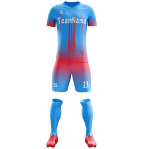 2026Custom Purple Yellow Soccer Jersey Set V-Neck Short Sleeve Sublimated Breathable Unisex Adult Team Apparel - Product Image 1