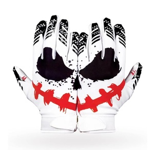 Wholesale American Football Golden Synthetic Leather Silicone Coating Great Grip Anti-slip Full Finger <b>Gloves</b> Pair Sports <b>Gloves</b> - Product Image 1