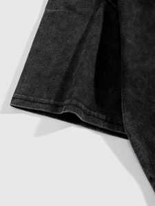 Camiseta de Jersey Personalizada con Efecto Desgastado, Corte Regular, Estilo Urbano, 100% Algodón Ecológico, Transpirable, Impresión Serigráfica, Diseño 2026 - Product Image 4