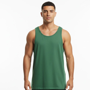 Camisetas sin Mangas para Hombre, Estilo Deportivo, Cuello Redondo, Color Liso, Material de Secado Rápido, Poliéster/Algodón, Hechas a Medida - Product Image 1