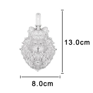 Colgante Cabeza de Tigre de Plata 925 con Moissanita, Temática Animal, Lujo Iced Out, Colgante Hip Hop Bling para Hombre - Product Image 6