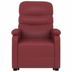 Fauteuil de massage verticale en similicuir rouge bordeaux avec structure en fer et contreplaqué et assise confortable en mousse pour une relaxation optimale - Product Image 4