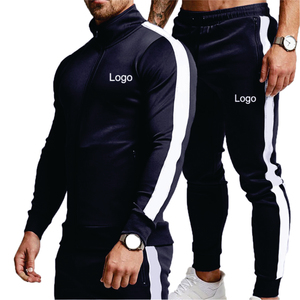 High Quality Custom Logo Two Piece Suits Solid Color Blank <b>Plain</b> <b>Tracksuit</b> Men Sweatsuit Sets for Men Jogging - Product Image 3