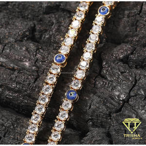 Collier tennis en diamants de laboratoire VVS, argent sterling 925, finition dorée, bijoux de luxe pour les détaillants - Product Image 2